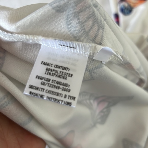 Strapless butterfly print Mini Dress With Gloves SMALL - Picture 15 of 15